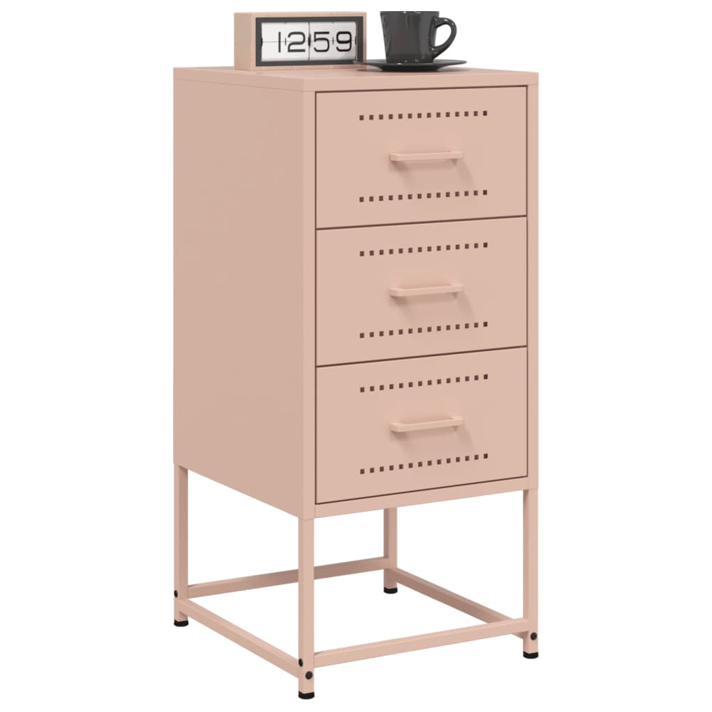 Bedside Cabinet Pink 36x39x78 cm Steel