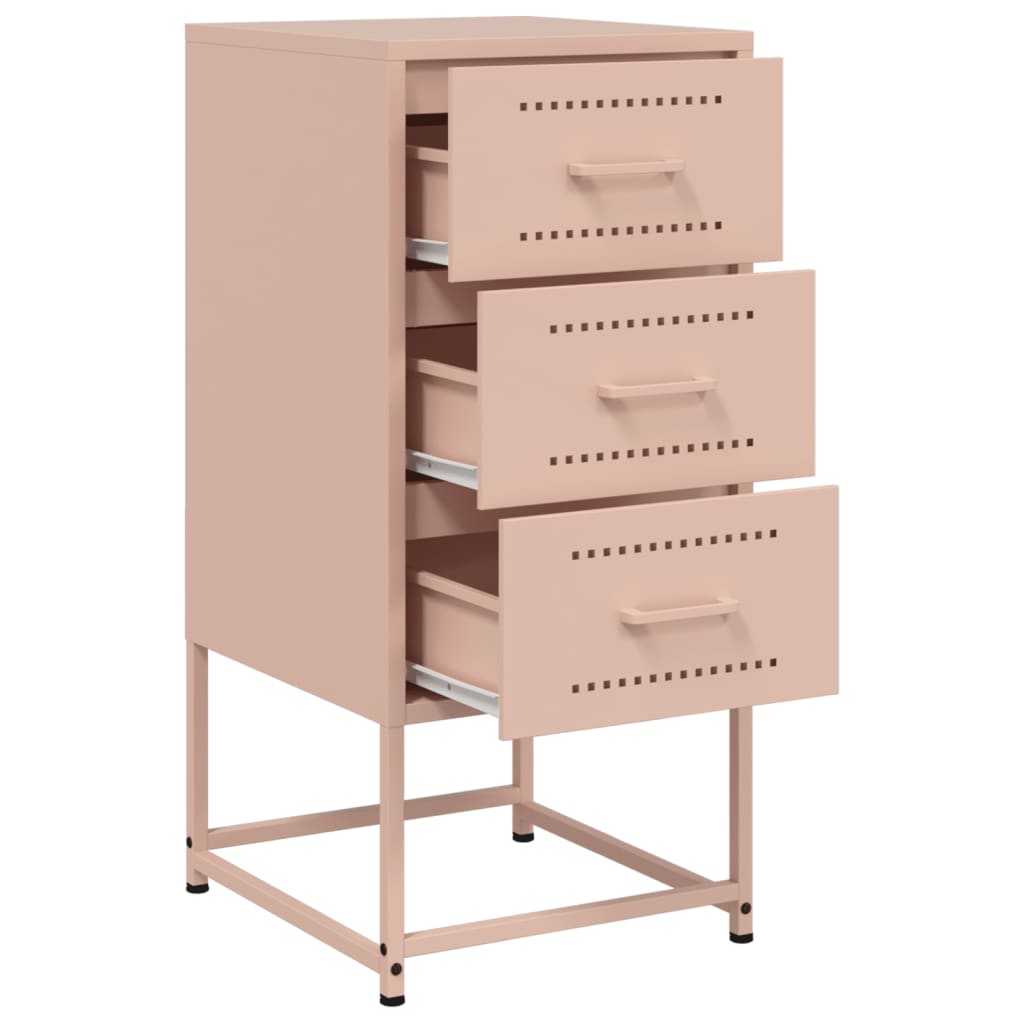 Bedside Cabinet Pink 36x39x78 cm Steel