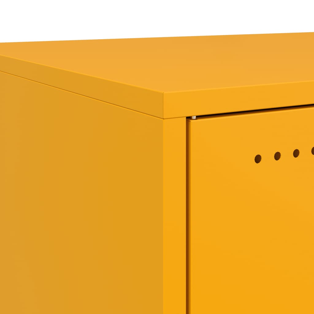 Bedside Cabinet Mustard Yellow 36x39x78 cm Steel