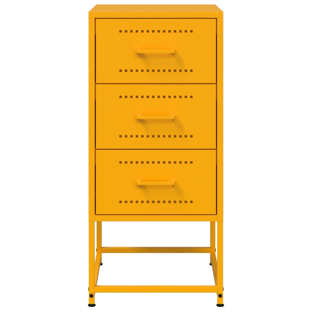 Bedside Cabinets 2 pcs Mustard Yellow 36x39x78 cm Steel