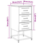 Bedside Cabinets 2 pcs Mustard Yellow 36x39x78 cm Steel