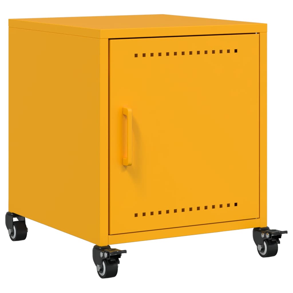 Bedside Cabinets 2 pcs Mustard Yellow 36x39x43.5 cm Steel