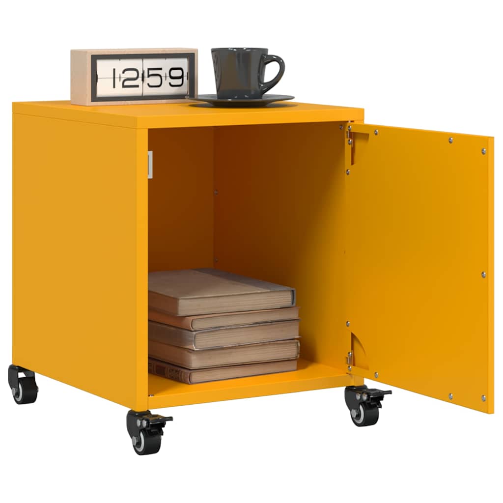 Bedside Cabinets 2 pcs Mustard Yellow 36x39x43.5 cm Steel