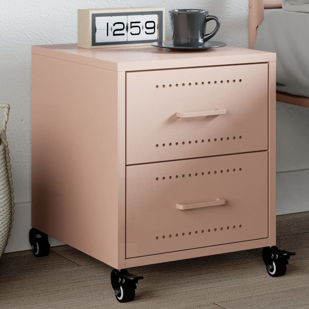Bedside Cabinet Pink 36x39x43.5 cm Steel