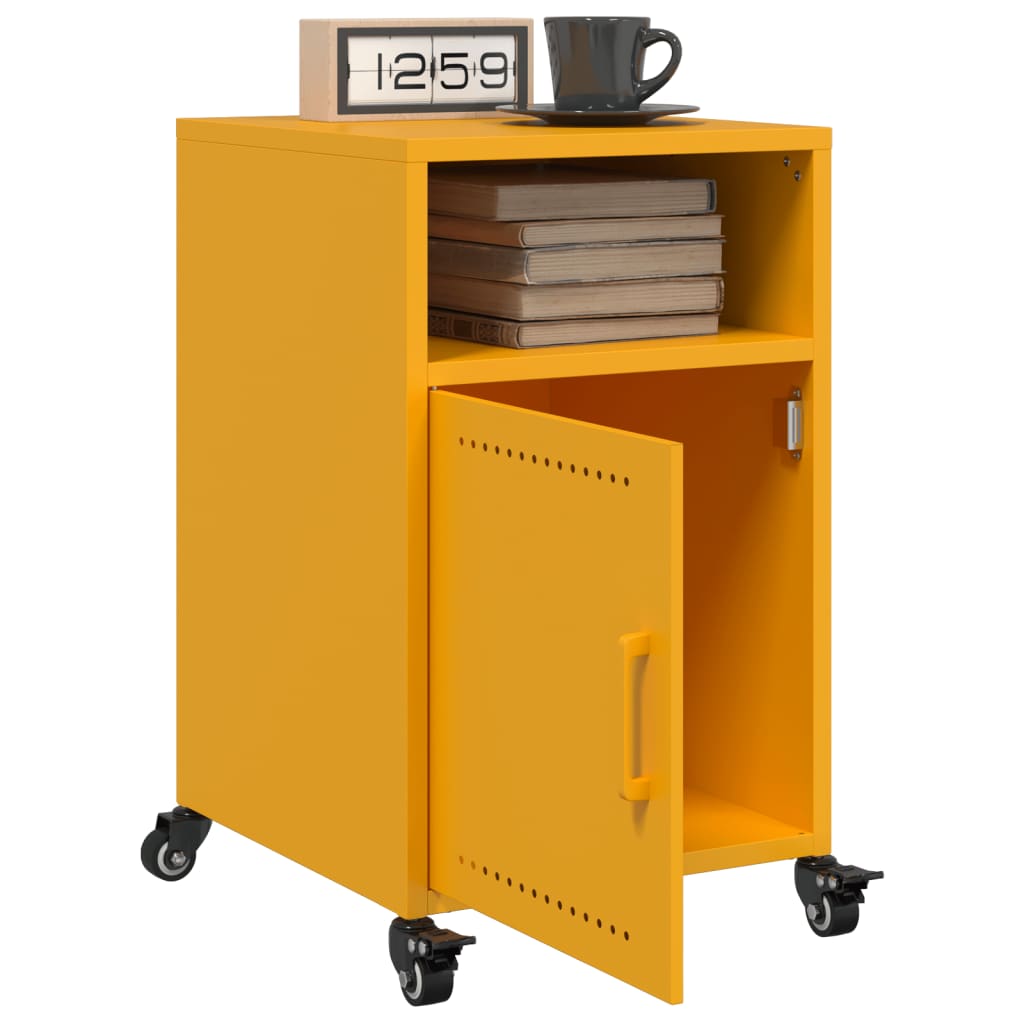 Bedside Cabinet Mustard Yellow 36x39x59 cm Steel