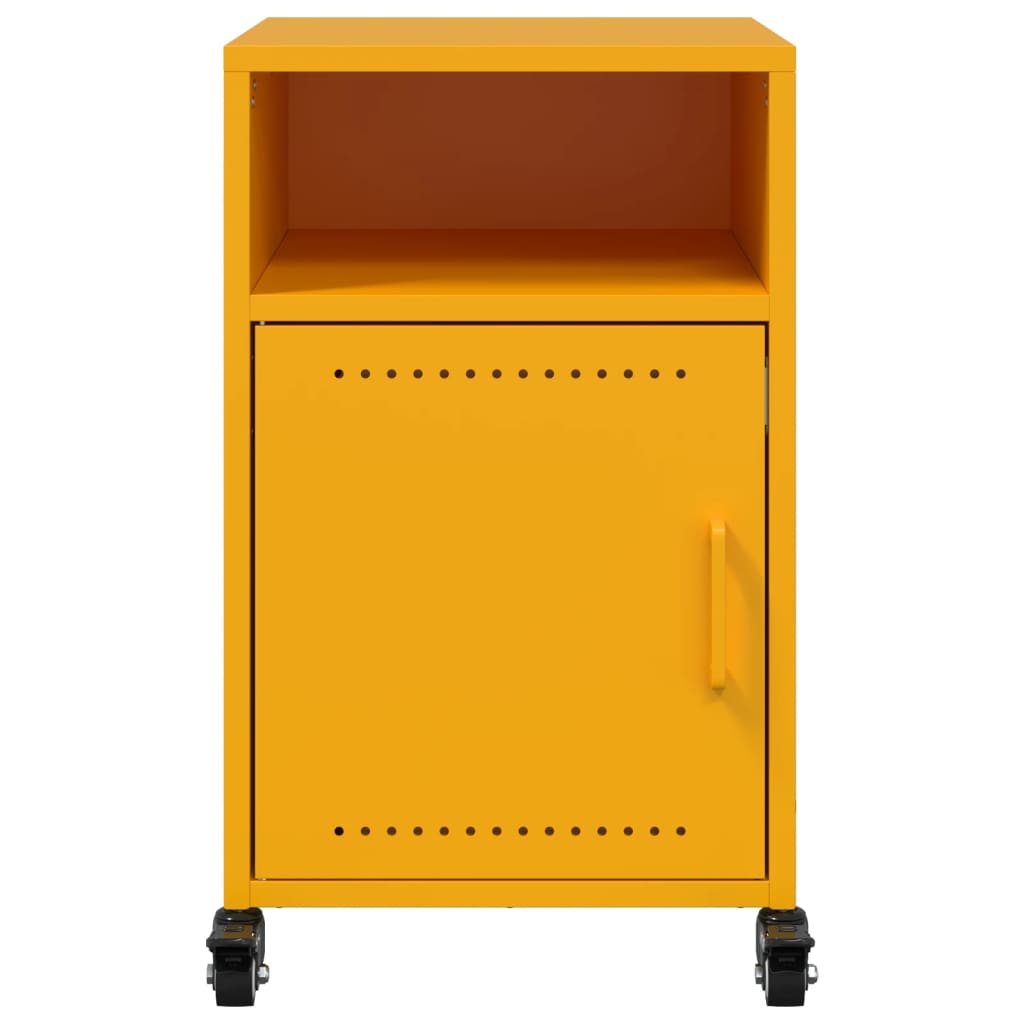 Bedside Cabinet Mustard Yellow 36x39x59 cm Steel