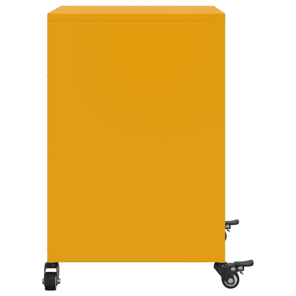 Bedside Cabinet Mustard Yellow 36x39x59 cm Steel