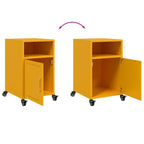 Bedside Cabinet Mustard Yellow 36x39x59 cm Steel