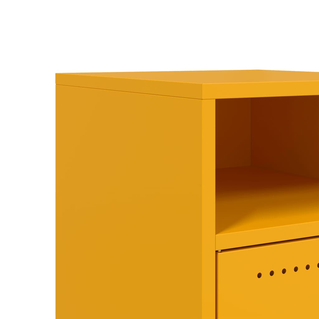 Bedside Cabinet Mustard Yellow 36x39x59 cm Steel