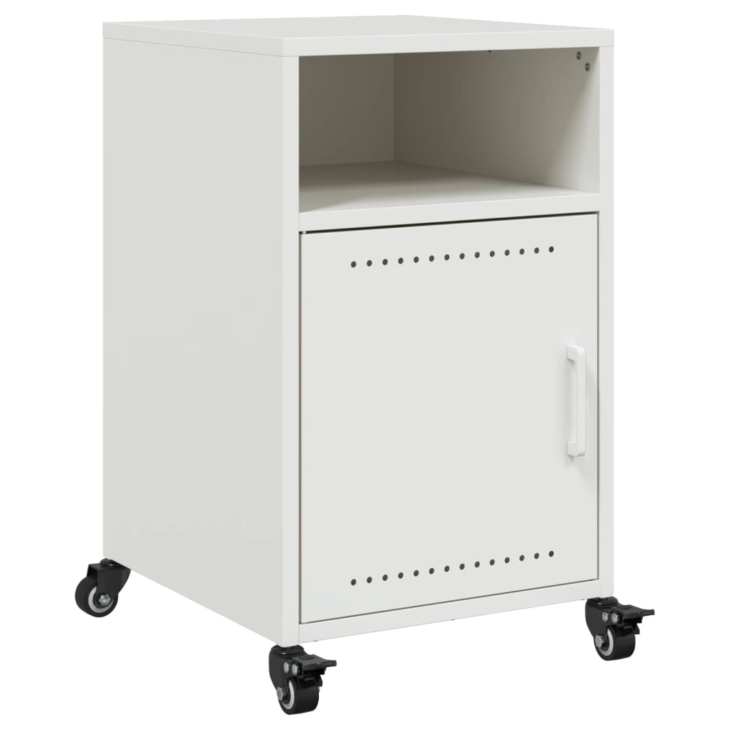 Bedside Cabinet White 36x39x59 cm Steel