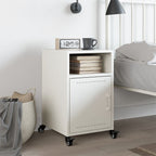 Bedside Cabinet White 36x39x59 cm Steel