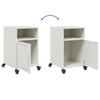 Bedside Cabinet White 36x39x59 cm Steel