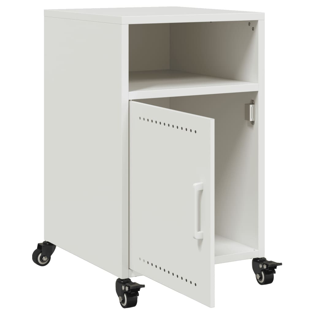 Bedside Cabinet White 36x39x59 cm Steel