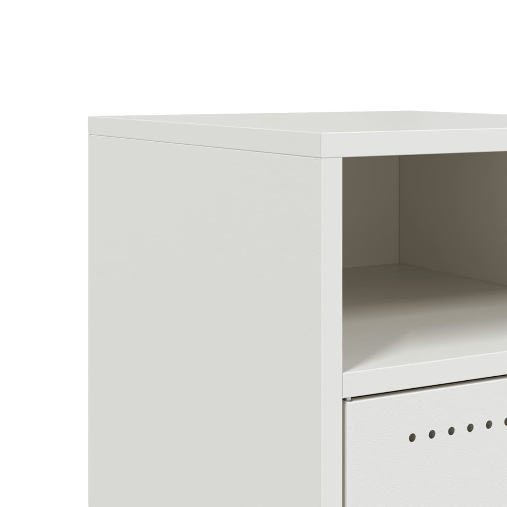 Bedside Cabinet White 36x39x59 cm Steel