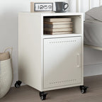 Bedside Cabinet White 36x39x59 cm Steel