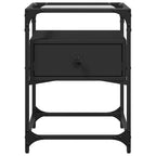 Bedside Cabinet Black 40x40x55 cm Engineered Wood