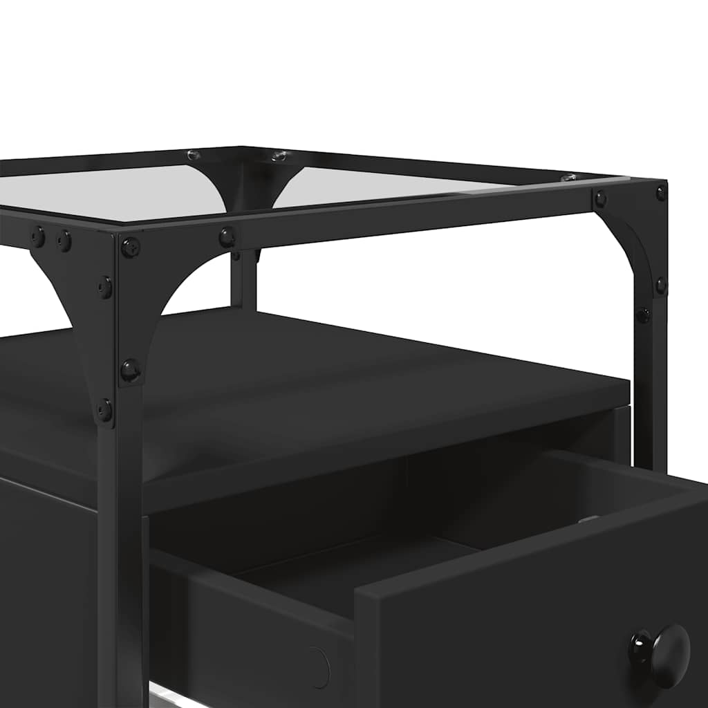 Bedside Cabinet Black 40x40x55 cm Engineered Wood