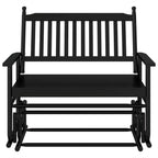 Glider Bench Black 118x70x104.5 cm Solid Wood Poplar