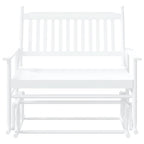 Glider Bench White 118x70x104.5 cm Solid Wood Poplar