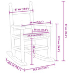Rocking Chair for Children White Solid Wood Poplar