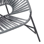 Garden Chair Set 3 pcs Black and Light Grey Poly Rattan