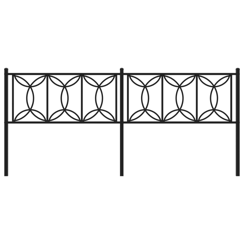 Metal Headboard Black 193 cm