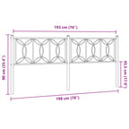 Metal Headboard Black 193 cm