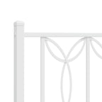 Metal Bed Frame without Mattress with Headboard White 75x190cm
