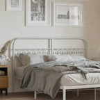 Metal Headboard White 160 cm