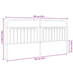 Metal Headboard White 193 cm