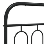 Metal Bed Frame without Mattress with Footboard Black 150x200cm