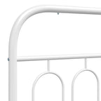Metal Bed Frame without Mattress with Headboard White 100x190cm