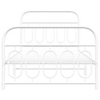 Metal Bed Frame without Mattress with Footboard White 107x203cm