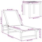 Sun Lounger with Table Grey Solid Wood Acacia and Textilene
