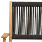 3 Piece Bistro Set Black Polypropylene and Solid Wood