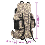 Hiking Backpack Camel Brown Camouflage 60 L Oxford Fabric