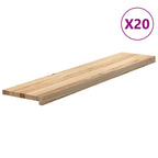Stair Treads 20 pcs Untreated 120x25x2 cm Solid Wood Oak
