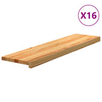 Stair Treads 16 pcs Light Brown 100x30x2 cm Solid Wood Oak