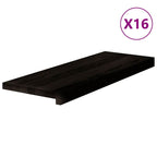 Stair Treads 16 pcs Dark Brown 70x25x2 cm Solid Wood Oak