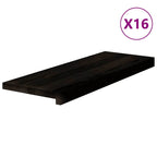 Stair Treads 16 pcs Dark Brown 70x30x2 cm Solid Wood Oak