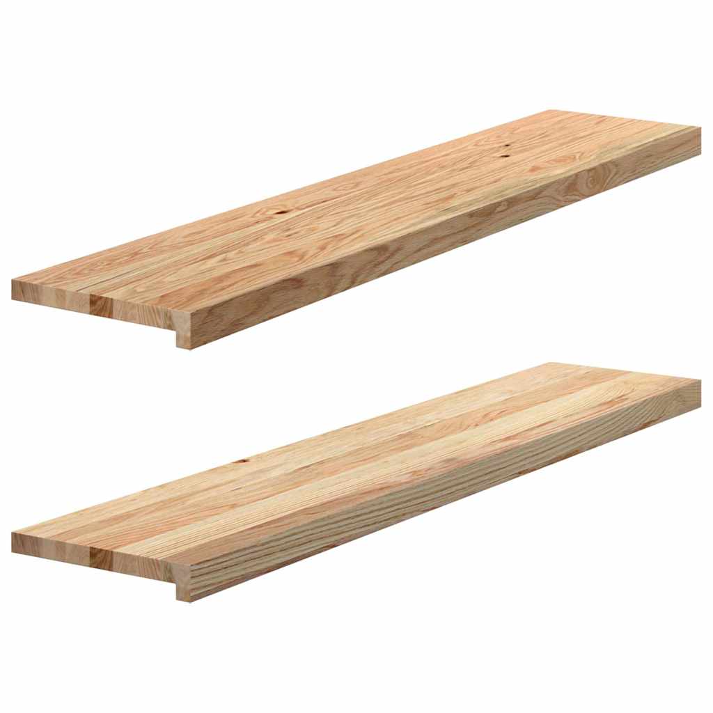 Stair Treads 2 pcs Untreated 120x25x2 cm Solid Wood Oak