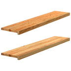 Stair Treads 2 pcs Light Brown 120x30x2 cm Solid Wood Oak