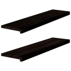Stair Treads 2 pcs Dark Brown 100x30x2 cm Solid Wood Oak