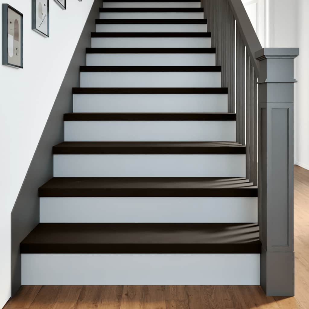 Stair Treads 2 pcs Dark Brown 100x30x2 cm Solid Wood Oak