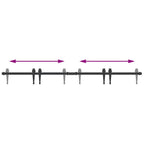 Sliding Cabinet Door Kit 152 cm Carbon Steel