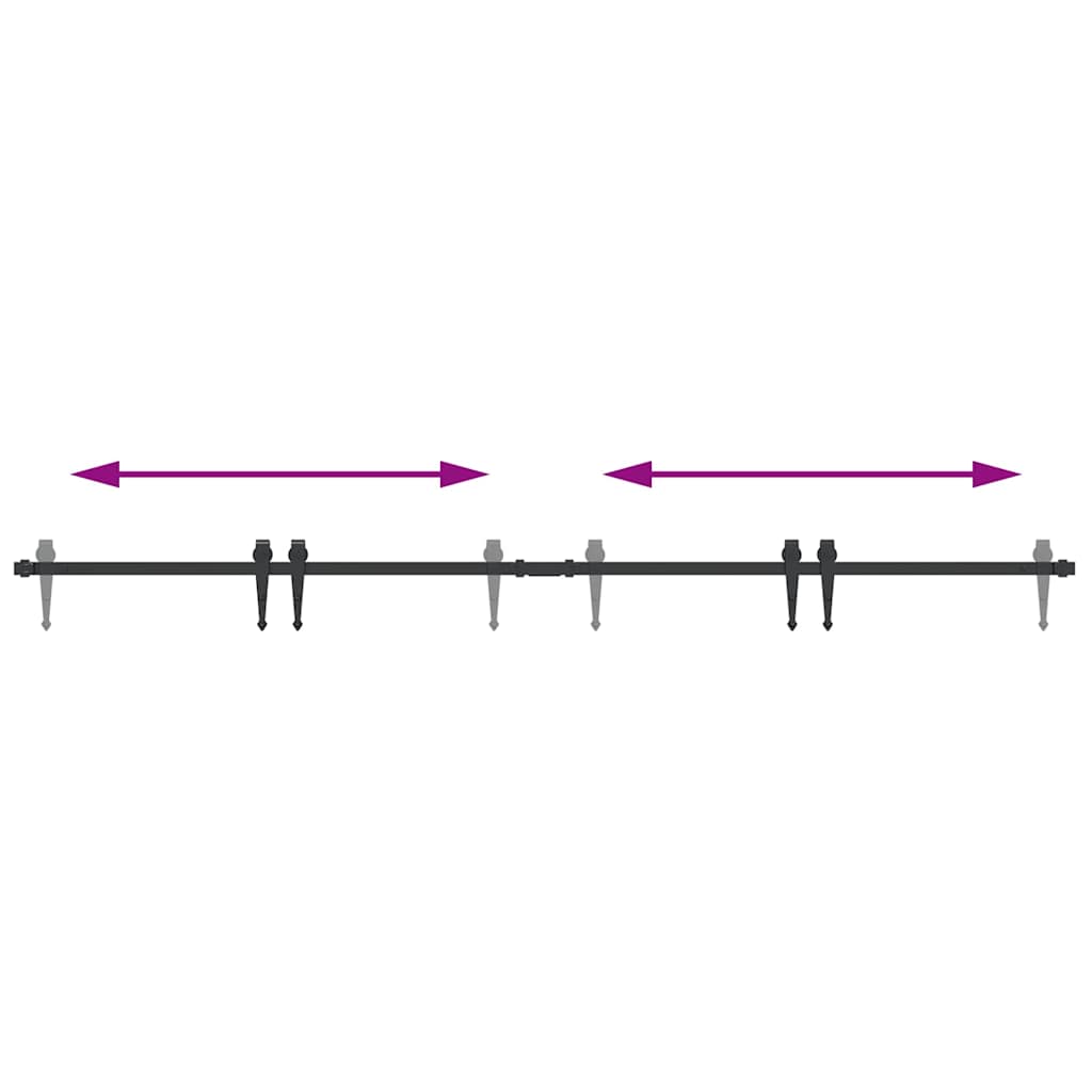 Sliding Cabinet Door Kit 200 cm Carbon Steel