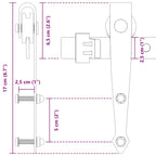 Sliding Cabinet Door Kit 213 cm Carbon Steel