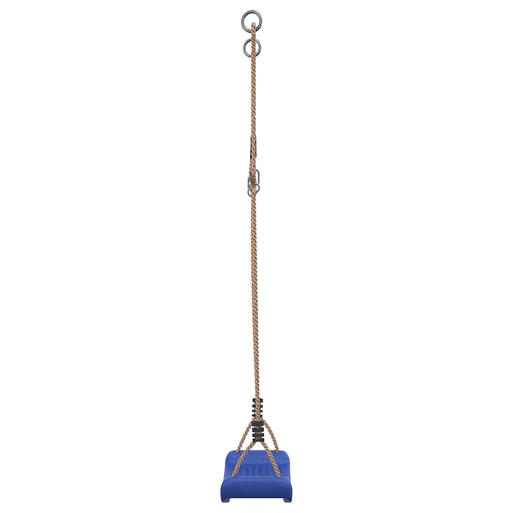 Outdoor Swing Seat for Kids Single with Adjustable Rope Blue