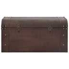 Treasure Chest with Latches Dark Brown 79.5x39.5x39.5 cm Plywood