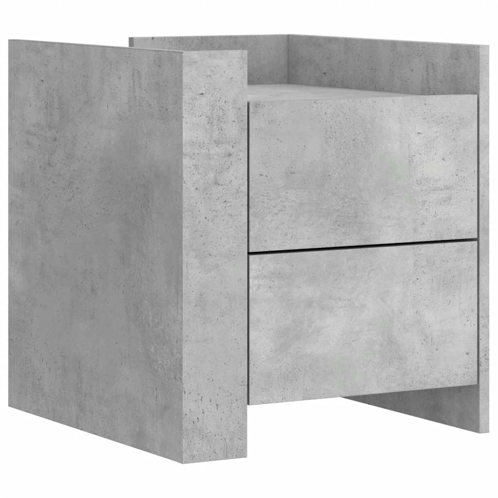 Bedside Cabinet Concrete Grey 45x50x50 cm Engineered Wood